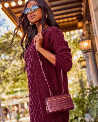 Mirabelle Woven Vegan Leather Crossbody Bag | VICI
