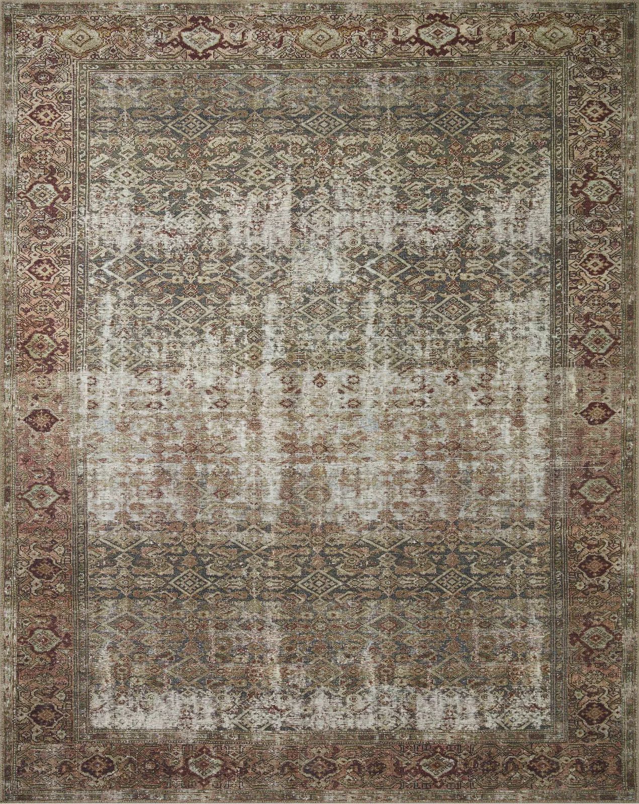 Georgie Oriental Moss/Salmon Area Rug | Wayfair North America