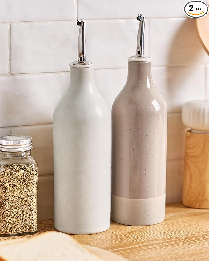 famiware Milkyway 16oz Ceramic Olive Oil Dispenser Bottle, Olive Oil and Vinegar Dispenser Bottle... | Amazon (US)