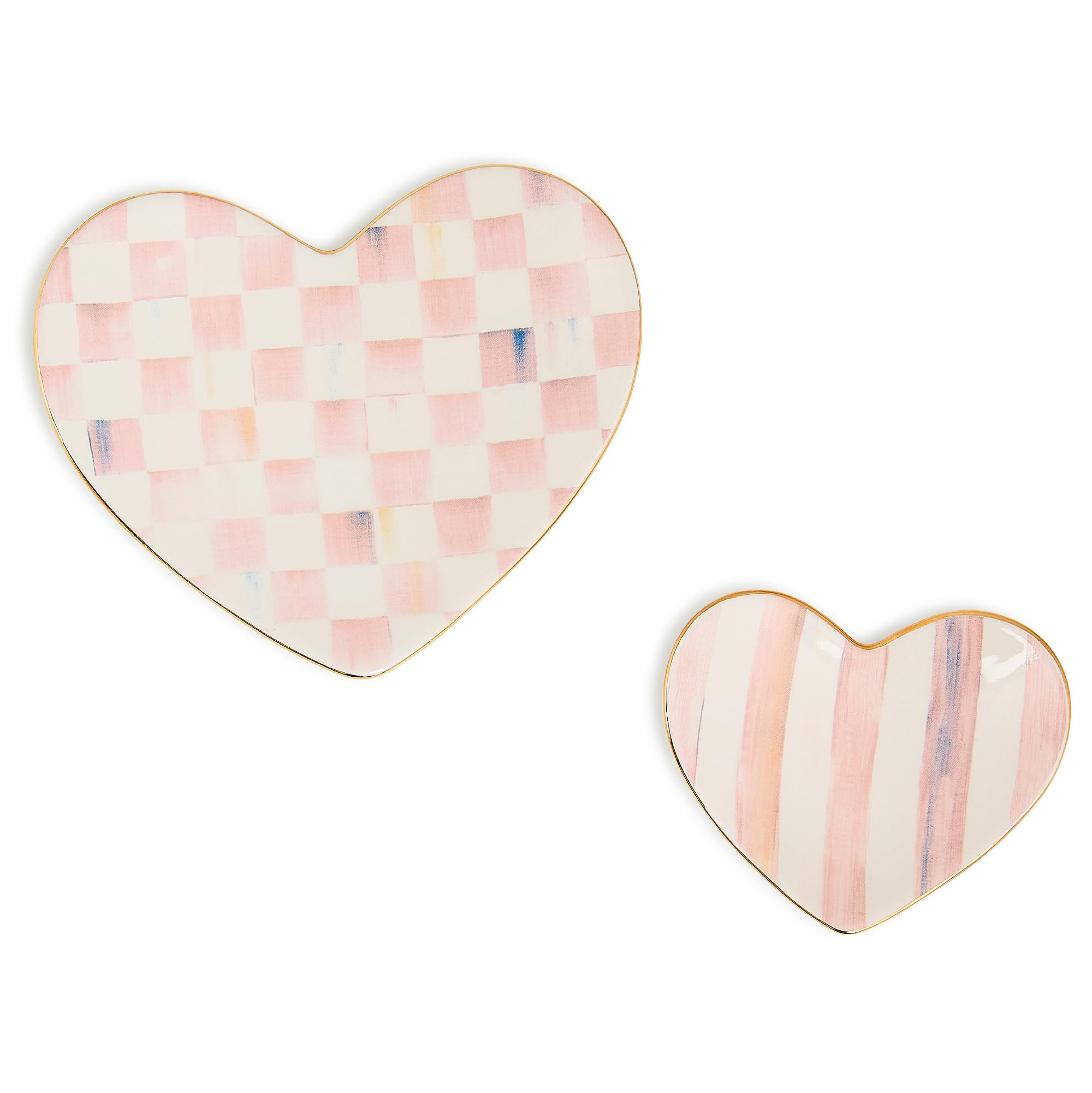 MACKENZIE-CHILDS Set of 2 Ceramic Trinket Dishes, Decorative Bowls and Jewelry Holders, Pink-and-... | Amazon (US)