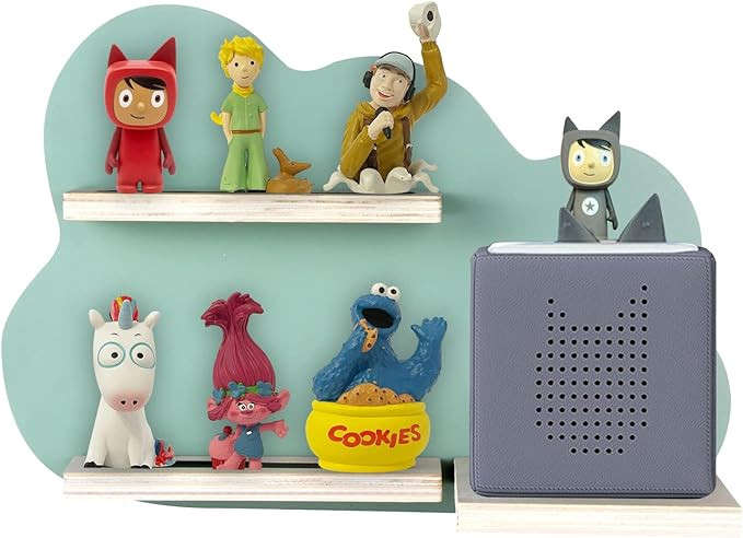 Magnetic Wall Shelf with Space for 14 Figures Wooden for toniebox tonieshelf Starter (Green) | Amazon (US)