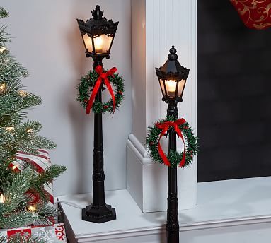 Decorative Street Light With Wreath - Set of 2 | Pottery Barn (US)