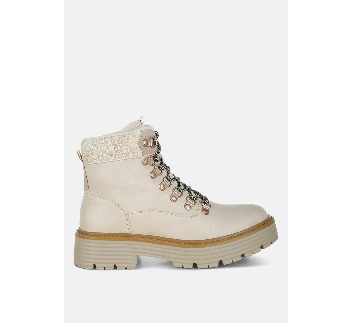 London Rag Boskoff Lace-Up Chunky Warm Ankle Boots - Beige | Macy's