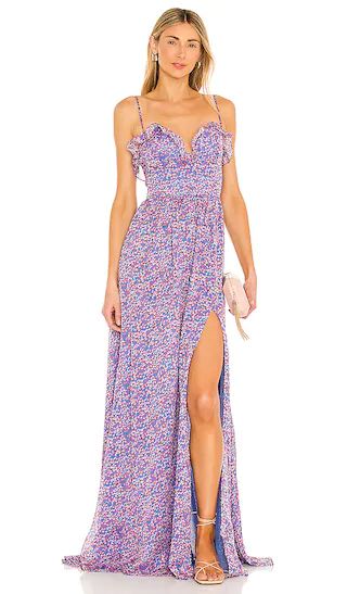 Florence Gown in Blue Multi | Revolve Clothing (Global)