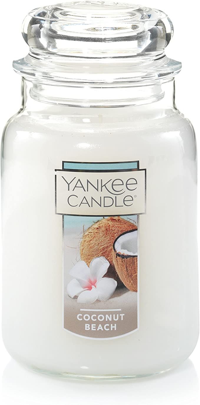 Yankee Candle Coconut Beach Scented, Classic 22oz Large Jar Single Wick Candle, Over 110 Hours of... | Amazon (US)