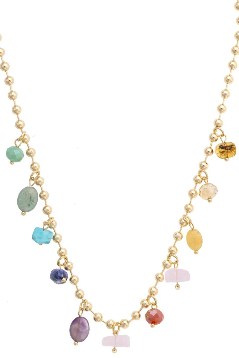 Phifer Gemstone Ball Bead Necklace in Multi | CANVAS