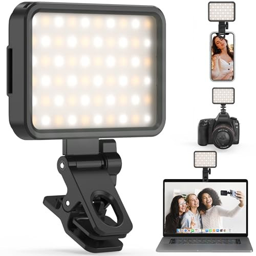 Selfie Light, 84 LED Phone Light with Adjusted 3 Light Modes, 2000mAh Portable Clip Video Light for Phone, iPad, Camera, Laptop, Portable Phone Ring Light for Selfie, TikTok, Live Streaming, Makeup | Amazon (US)