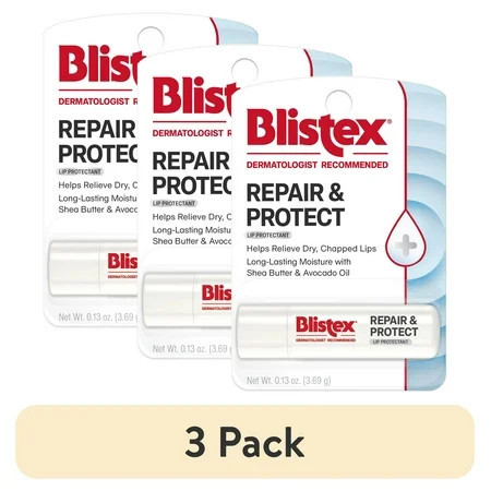 (3 pack) Blistex Repair & Protect - Advanced Medicated Lip Care for Dry, Chapped Lips - 1 Count, 0.13oz | Walmart (US)