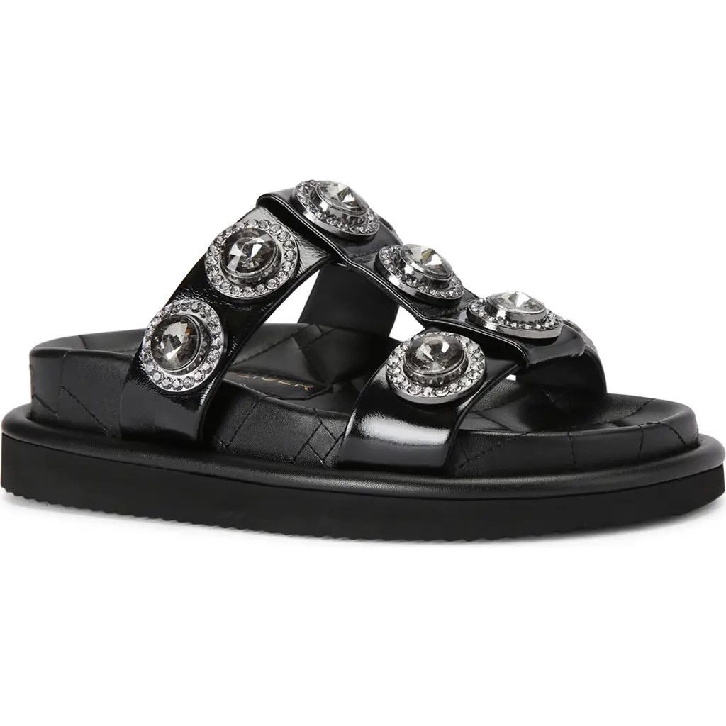 Kurt Geiger London Orson Crystal Slide Sandal in Black at Nordstrom, Size 9.5Us | Nordstrom