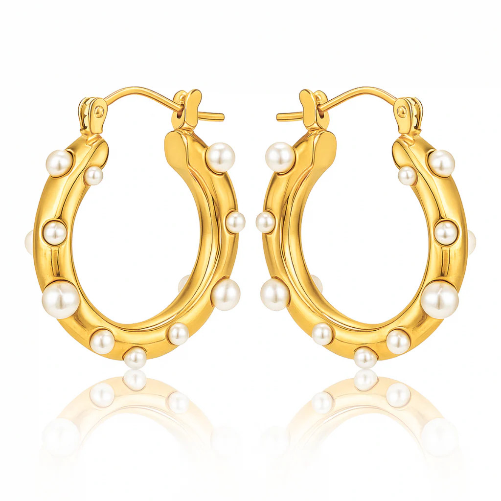 Nicoletta Pearl Hoop Earring | Ellie Vail Jewelry