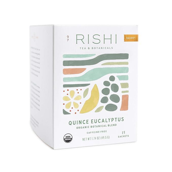 Rishi Tea Quince Eucalyptus Herbal Tea | USDA Organic Direct Trade Sachet Tea Bags, Certified Kos... | Amazon (US)