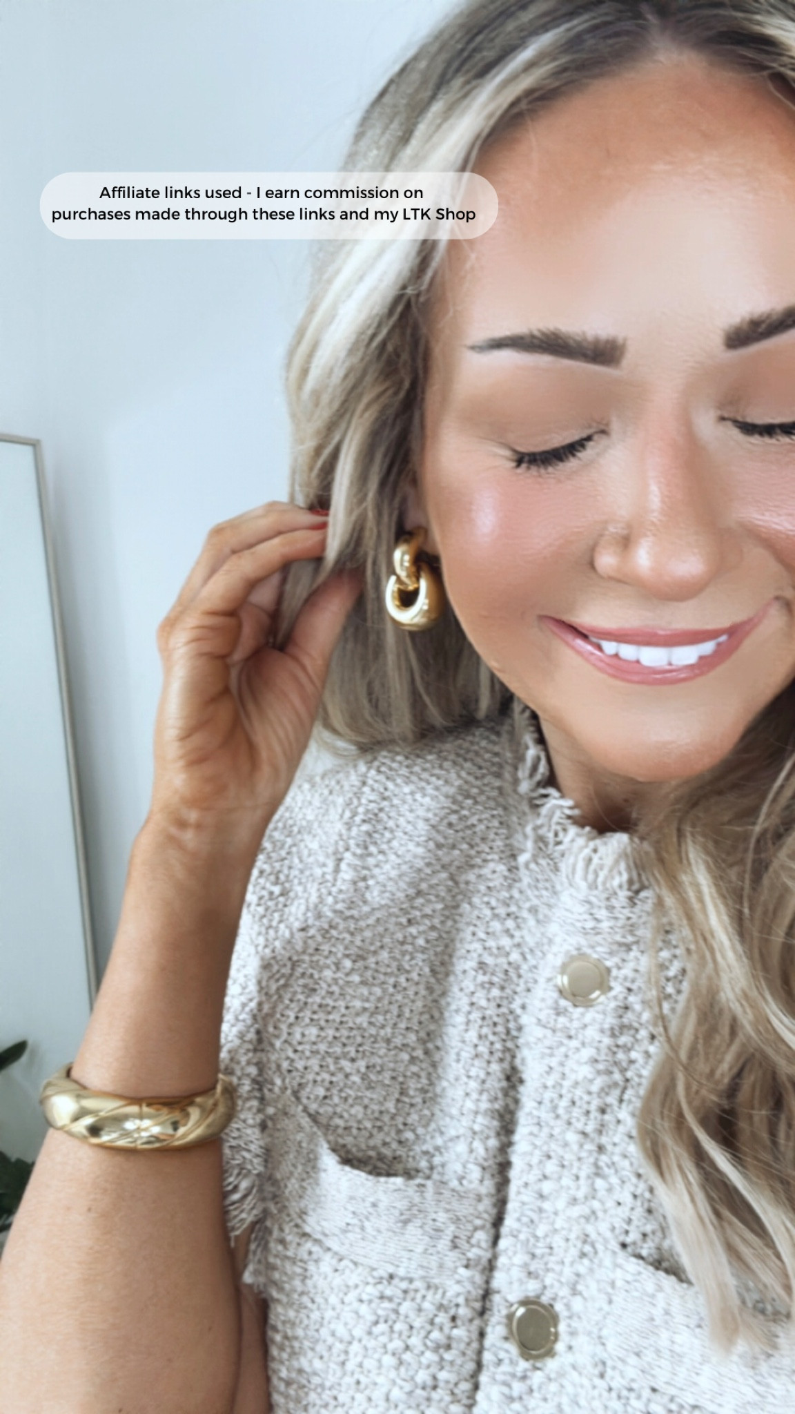 Gold statement earrings 