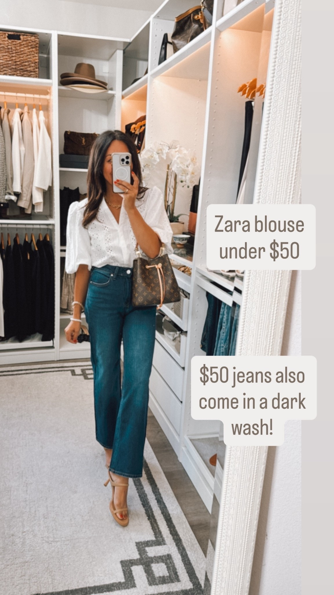 Zara button down runs big consider sizing down. I’m in a small I could have done xs.
Jeans are TTS - the perfect ankle straight- $50! 

#LTKFindsUnder100 #LTKFindsUnder50 #LTKOver40