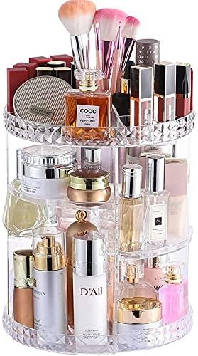 Cq acrylic 360 Degree Rotating Makeup Organizer for Bathroom ,4 Tier Adjustable Spinning Cosmetic St | Amazon (US)