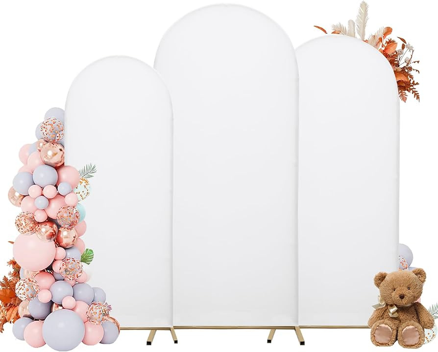 Wedding Arch Covers Arch Backdrop Cover Arch Stand Covers 7.2FT 6.6FT 6FT Set of 3 Arch Cover Spa... | Amazon (US)