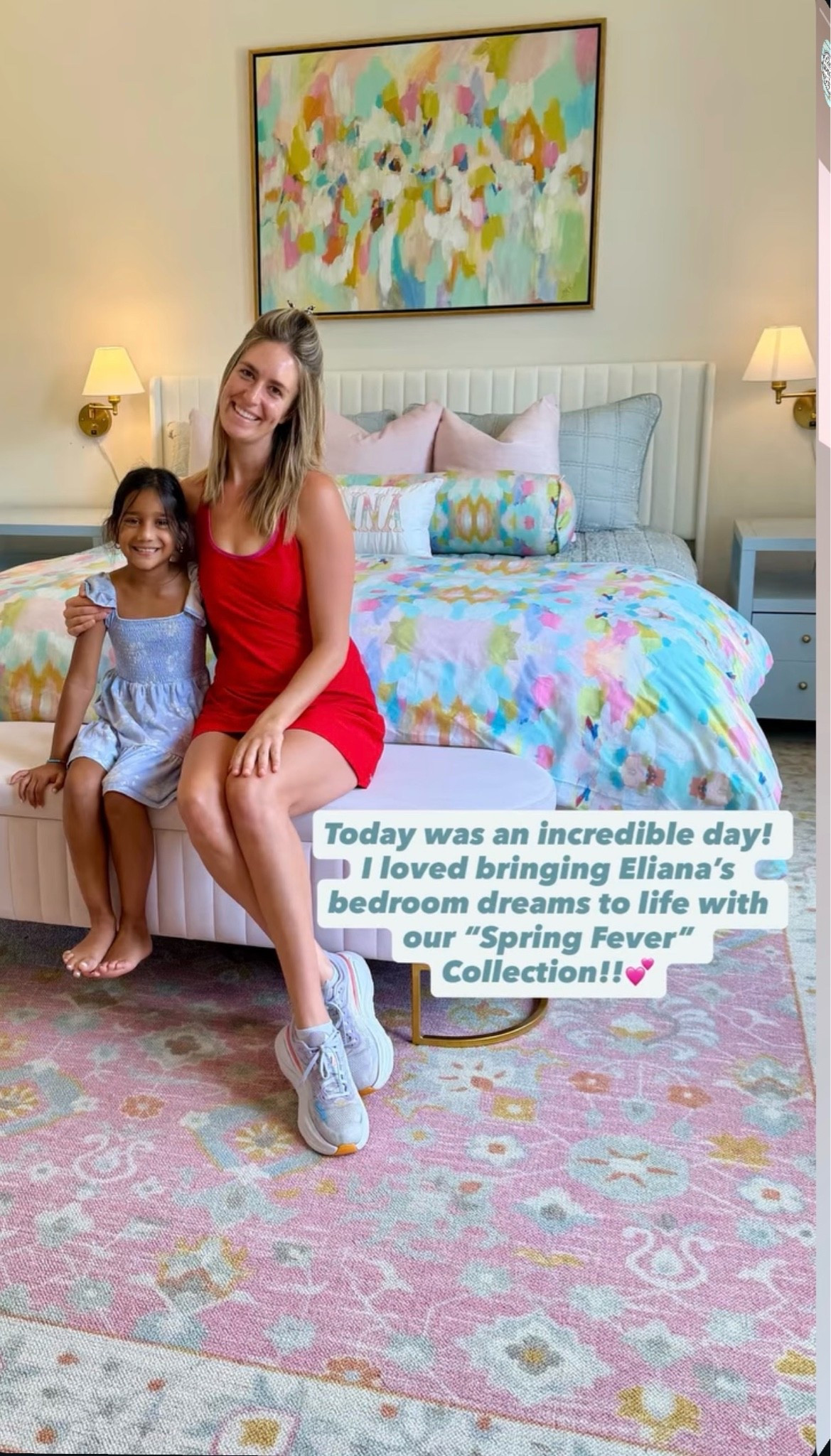 Artwork and bedding are “spring Fever” by Mkdeckerdesigns.com