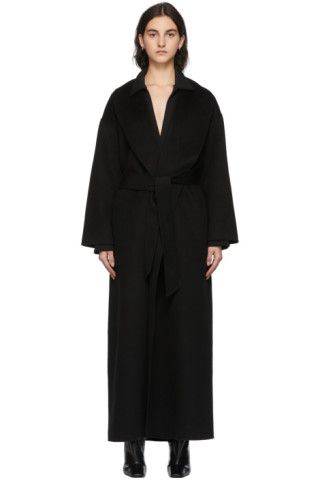 Black Wool Maxi Joor Coat | SSENSE