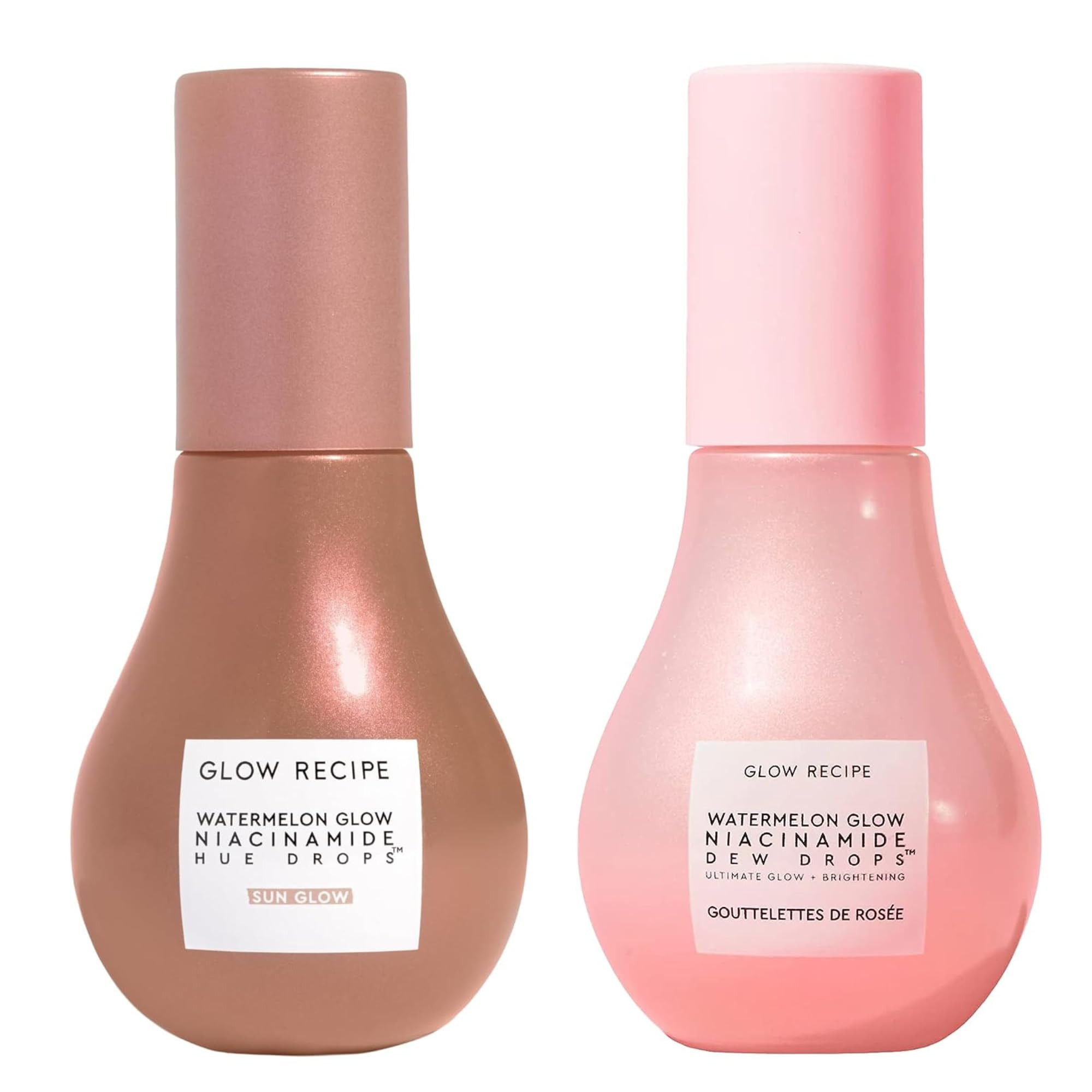 Glow Recipe Niacinamide Hue Drops Tinted Serum to Bronze, Brighten & Hydrate + Watermelon Facial Serum for Uneven Skin & Dark Spots (40ml/ea) | Amazon (US)