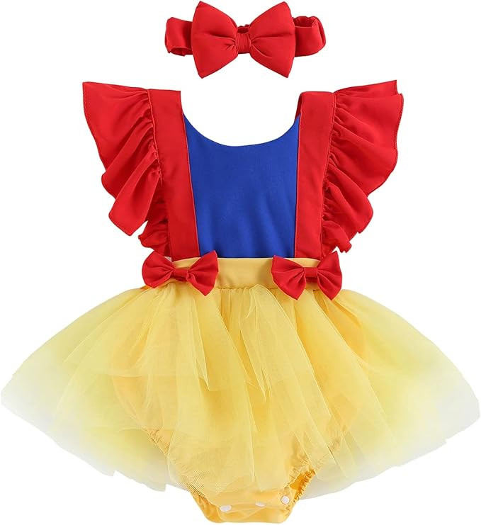 Aopwsrlyi Newborn Baby Girls Romper Dress Cosplay Costume Ruffle Sleeveless Dress with Headband S... | Amazon (US)