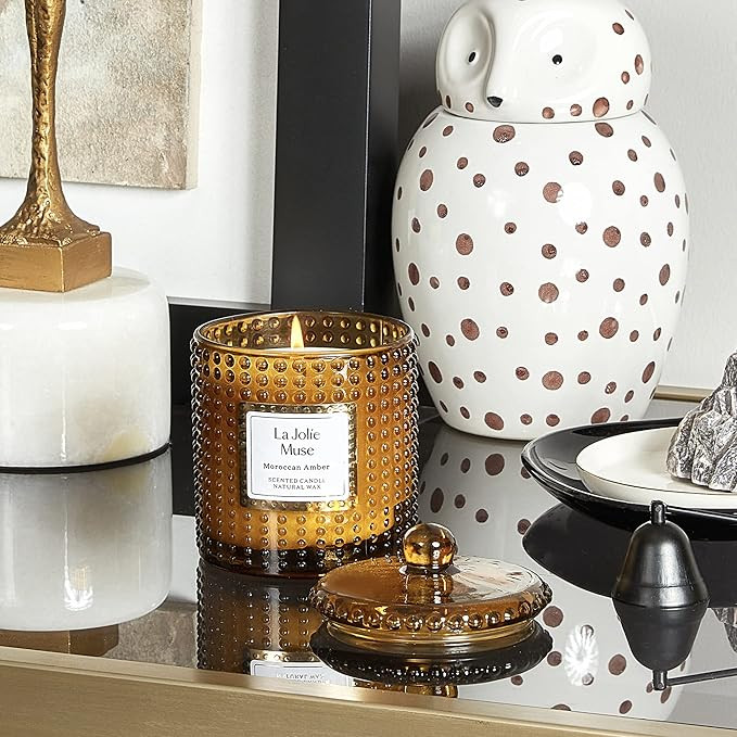 LA JOLIE MUSE Moroccan Amber Candles for Home Scented, Candles Gifts for Women & Men, Luxury Glas... | Amazon (US)