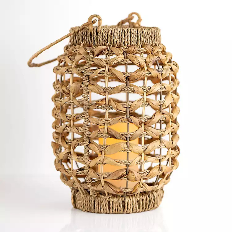 Natural Woven Rattan LED Lantern, 13 in. | Kirkland's Home