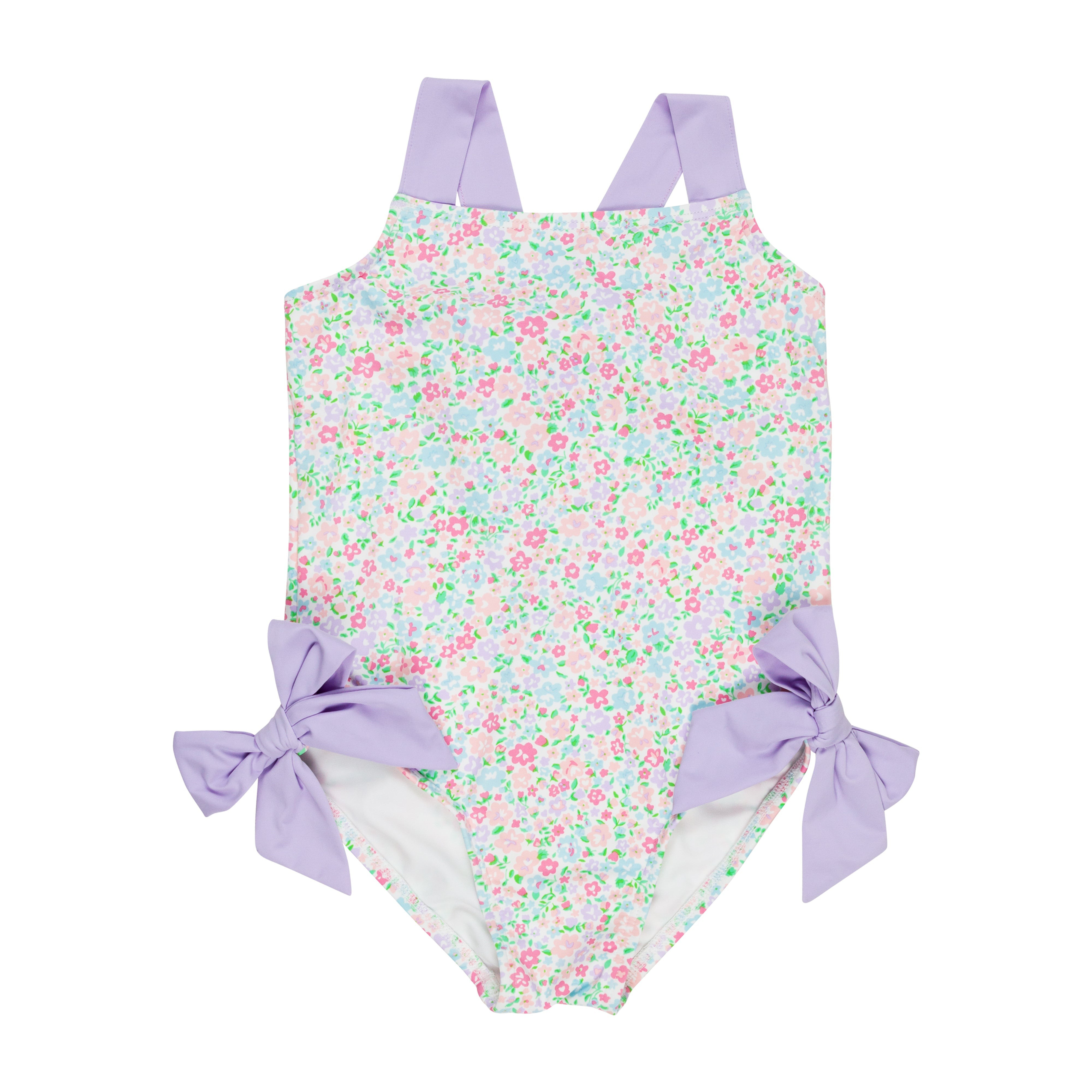 Laguna Beach Bathing Suit - Mountain Brook Mini Floral with Lauderdale Lavender | The Beaufort Bonnet Company