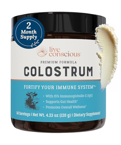 Live Conscious Colostrum Powder - Grass Fed Colostrum Supplement with Lactoferrin for Iron Absorption - Bovine Colostrum an Immune System Supplement | Amazon (US)