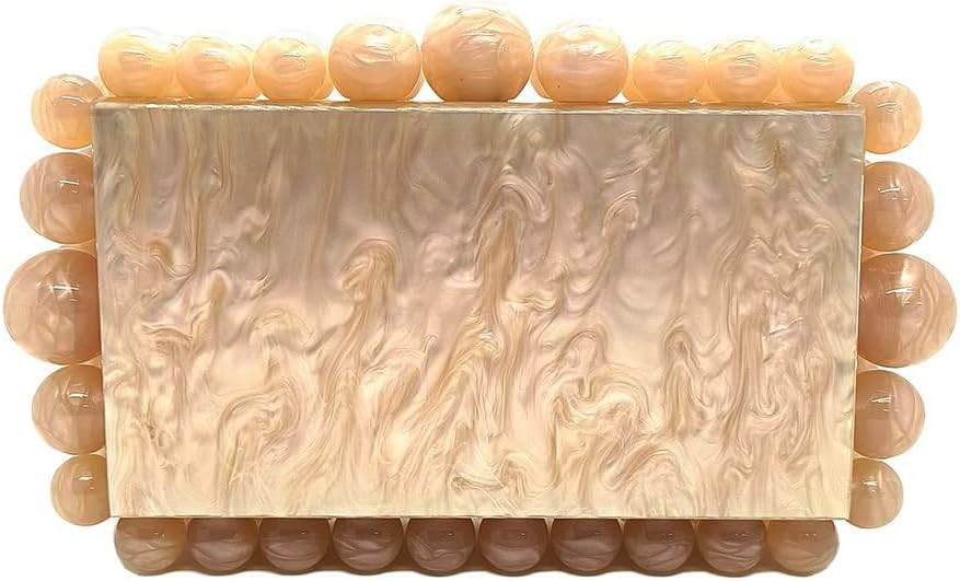 CUXVA Acrylic Evening Clutch Bag for Women Glitter Marble Purse Handbag for Wedding Party Prom | Amazon (US)