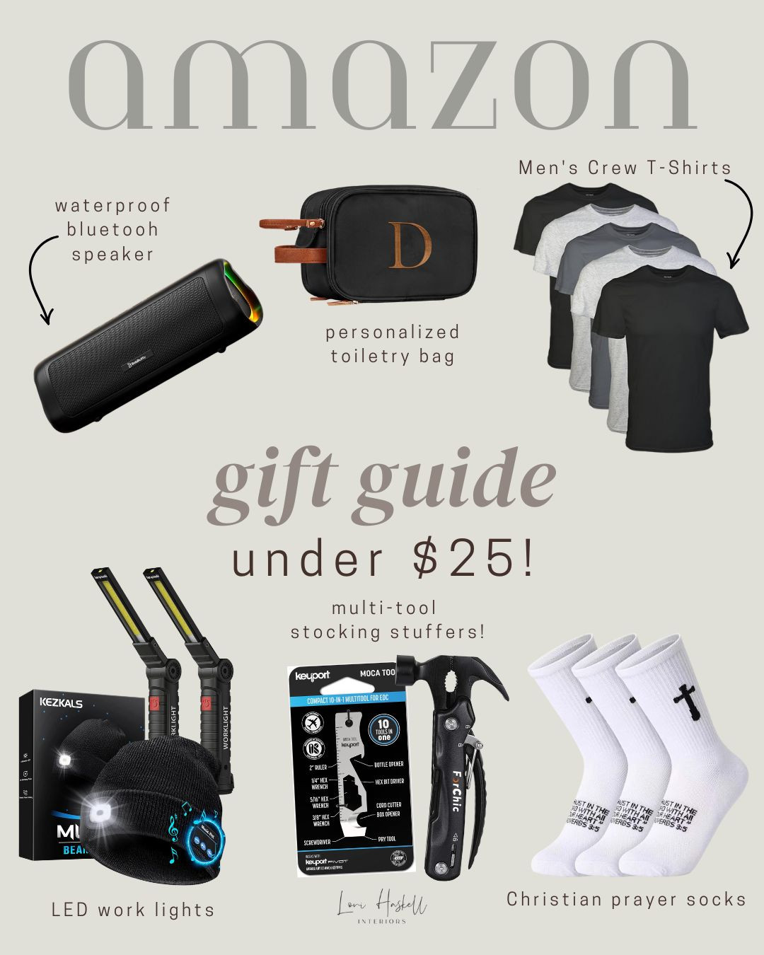 Amazon Gift Guide Under $25! Bluetooth speaker. Men's toiletry bag. Christian socks. Stocking stuffer ideas. LED work lights. Gifts for men. 

 

#LTKFindsUnder50 #LTKMens #LTKGiftGuide