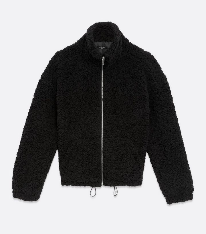 Tall Black Teddy Funnel Neck Jacket
						
						Add to Saved Items
						Remove from Saved Items | New Look (UK)