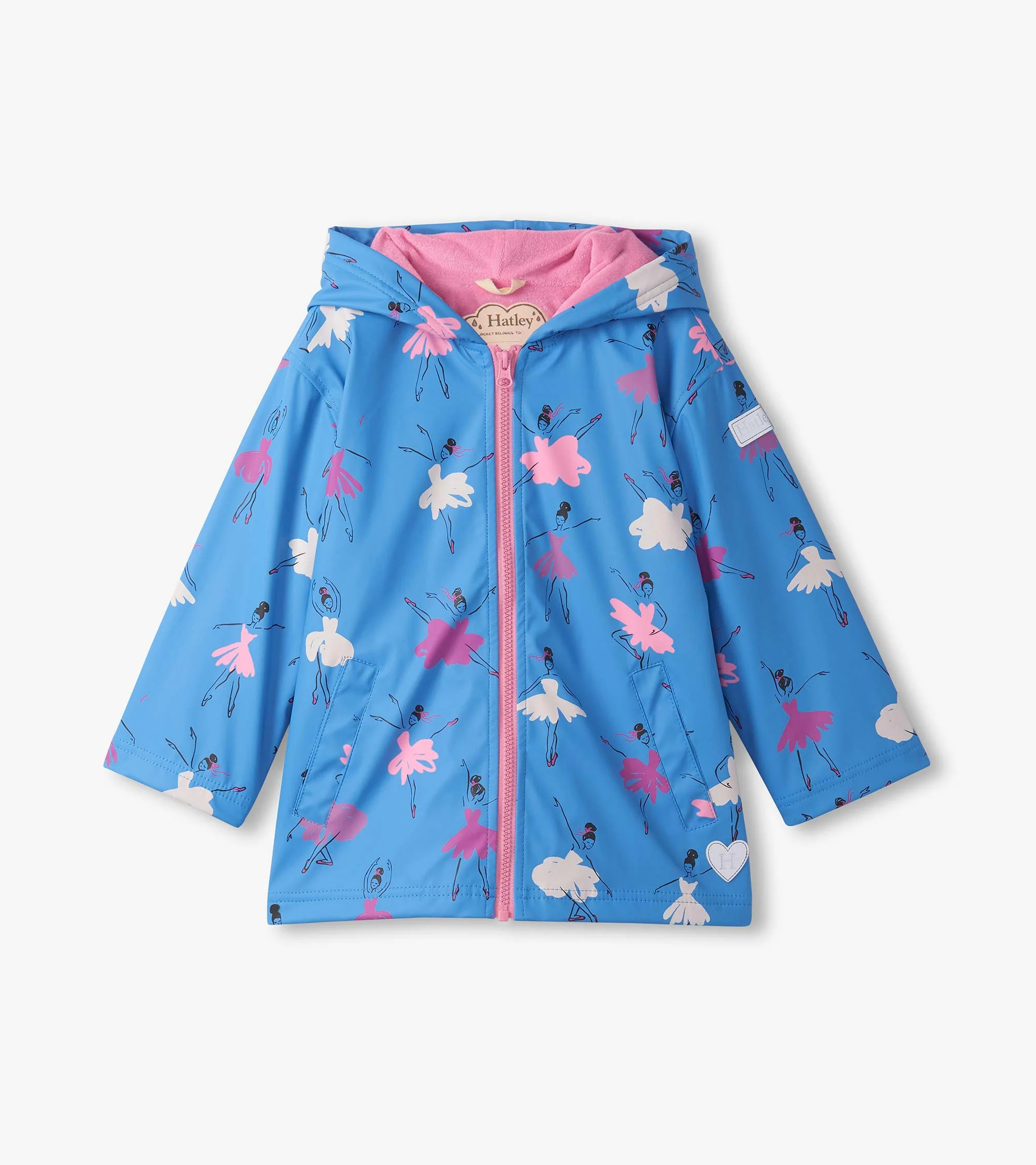 Girls Ballet School Colour Changing Zip-Up Rain Jacket | Hatley