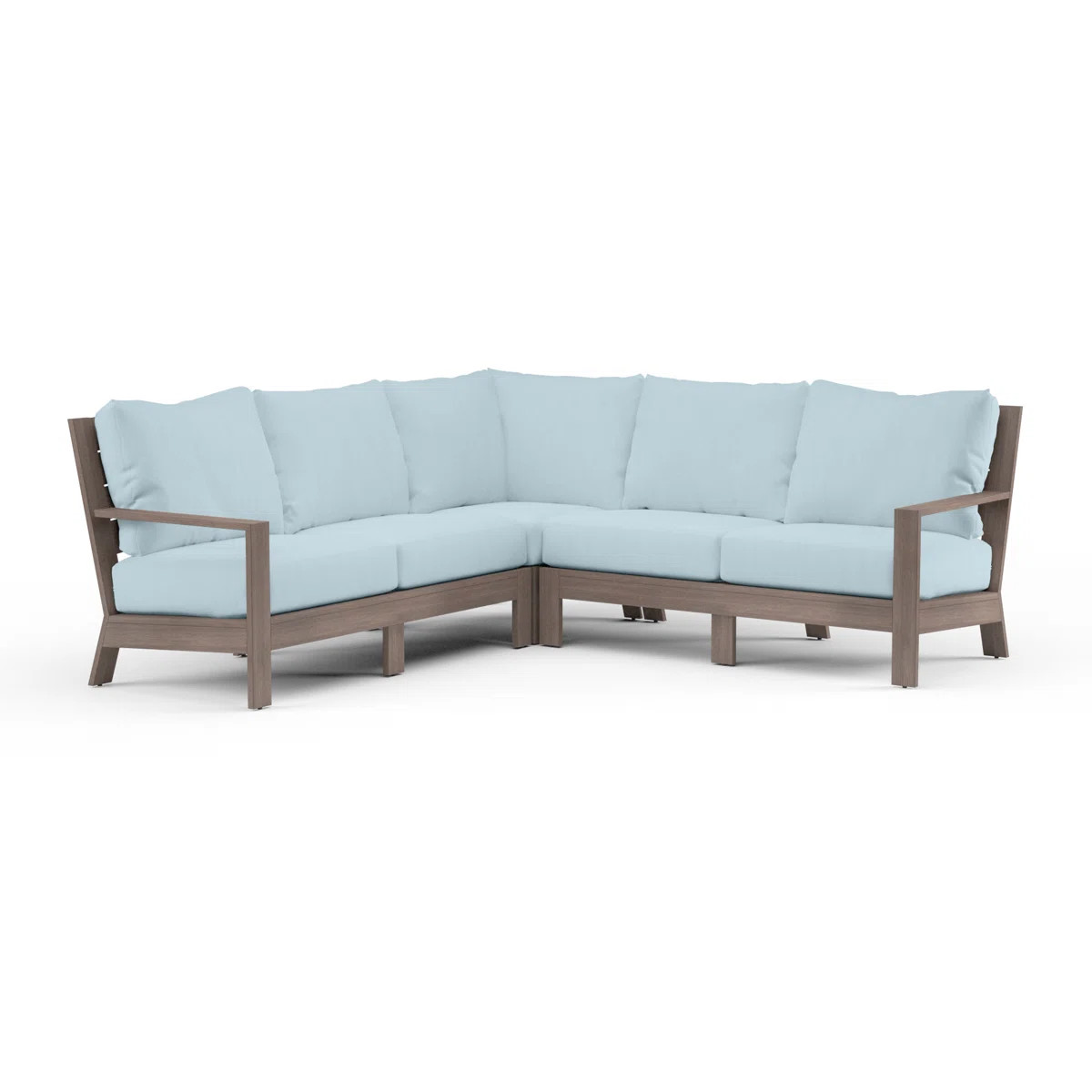 Laguna 89.17'' Wide L-Shaped Powder Coated Aluminum Patio Sectional with Sunbrella\u00ae Cushions | Wayfair North America