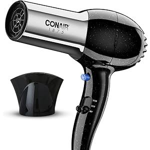 Conair 1875 Watt Full Size Pro Hair Dryer with Ionic Conditioning , Black / Chrome, 1 Count | Amazon (US)