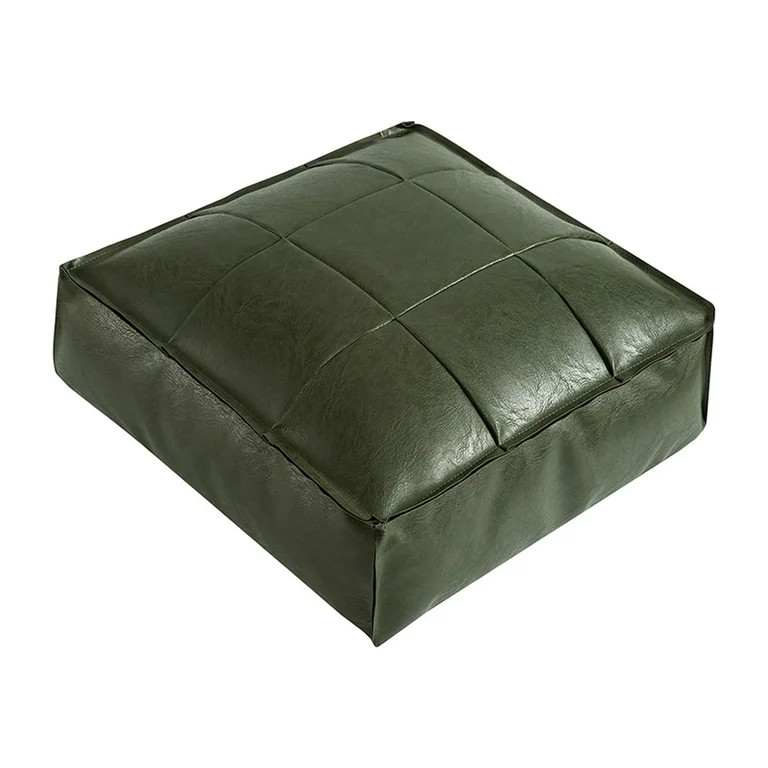 Cushion, PU Leather Pouf, 40x40x15cm Ottoman Pouf, Ottoman Footstool for Bedroom, Living Room Gre... | Walmart (US)