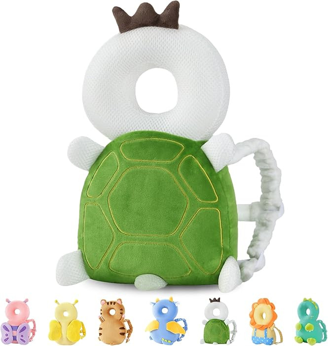 JunNeng Baby Head Protector Backpack, Toddler Walking Fall Head Protection, Green Turtle | Amazon (US)