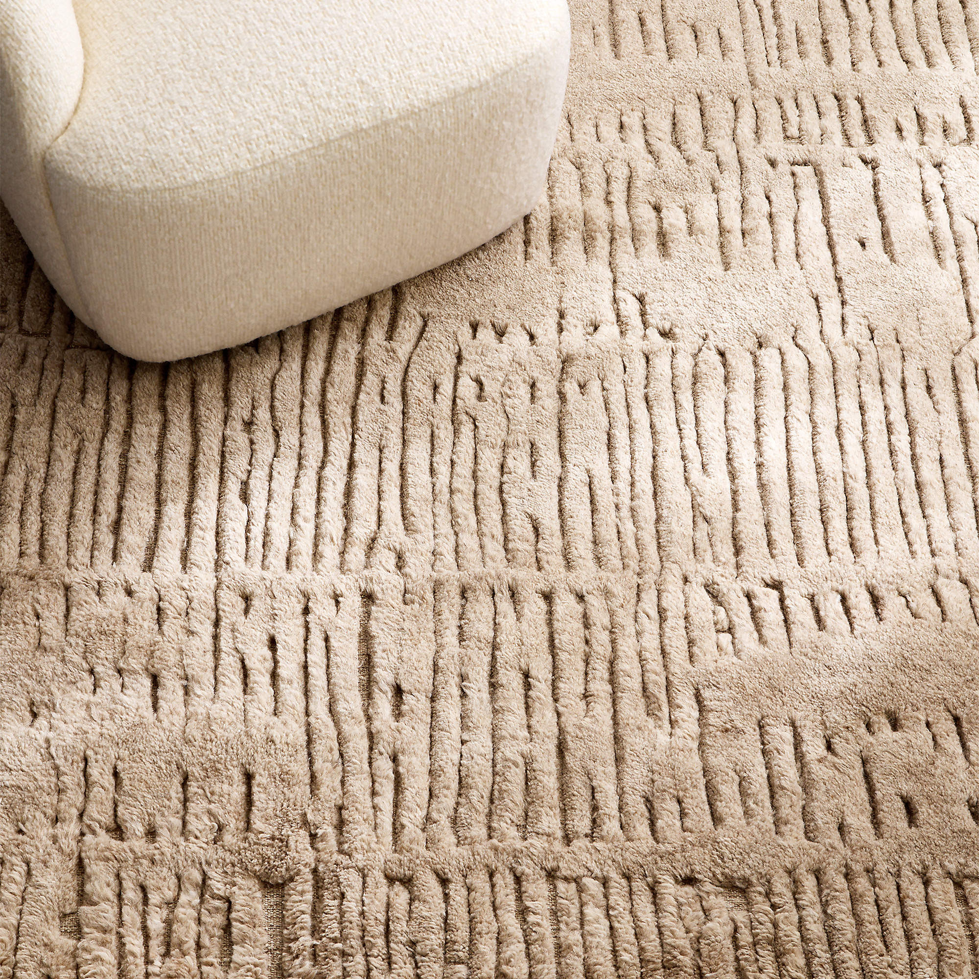 Emerson Hand-Knotted Taupe New Zealand Wool Area Rug 8'x10' + Reviews | CB2 | CB2