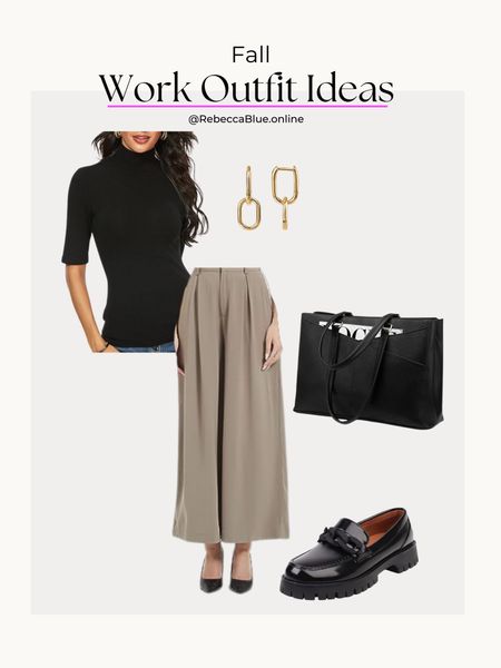 Work Outfit
Fall Outfits 
Casual Dress Outfit 
Modern
Black
High Waisted Trousers 
Amazon
Nordstrom
Black loafers
Tote bag 
Paper clip earrings 

#LTKunder100 #LTKworkwear #LTKFind