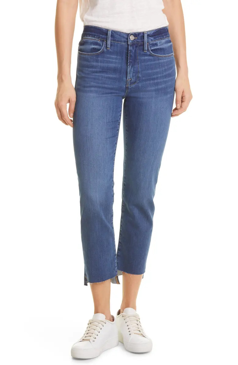 Le High Step Hem Straight Leg Crop Jeans | Nordstrom