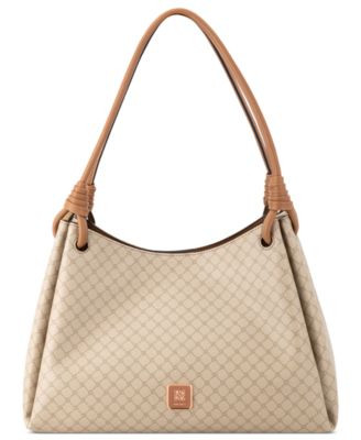 Nine West Lakelyn Large Tote Bag - New Khaki Logo Dark Camel | Macy's