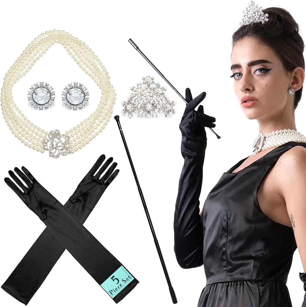 Utopiat Audrey Hepburn Inspired Costume Jewelry and Accessory 5 Piece Set | Breakfast at Tiffany'... | Amazon (US)