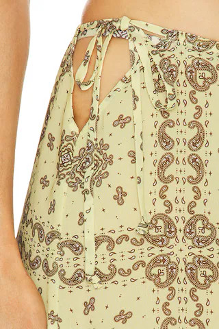 Bellemont Mini Skirt in Yellow & Brown Bandana | Revolve Clothing (Global)