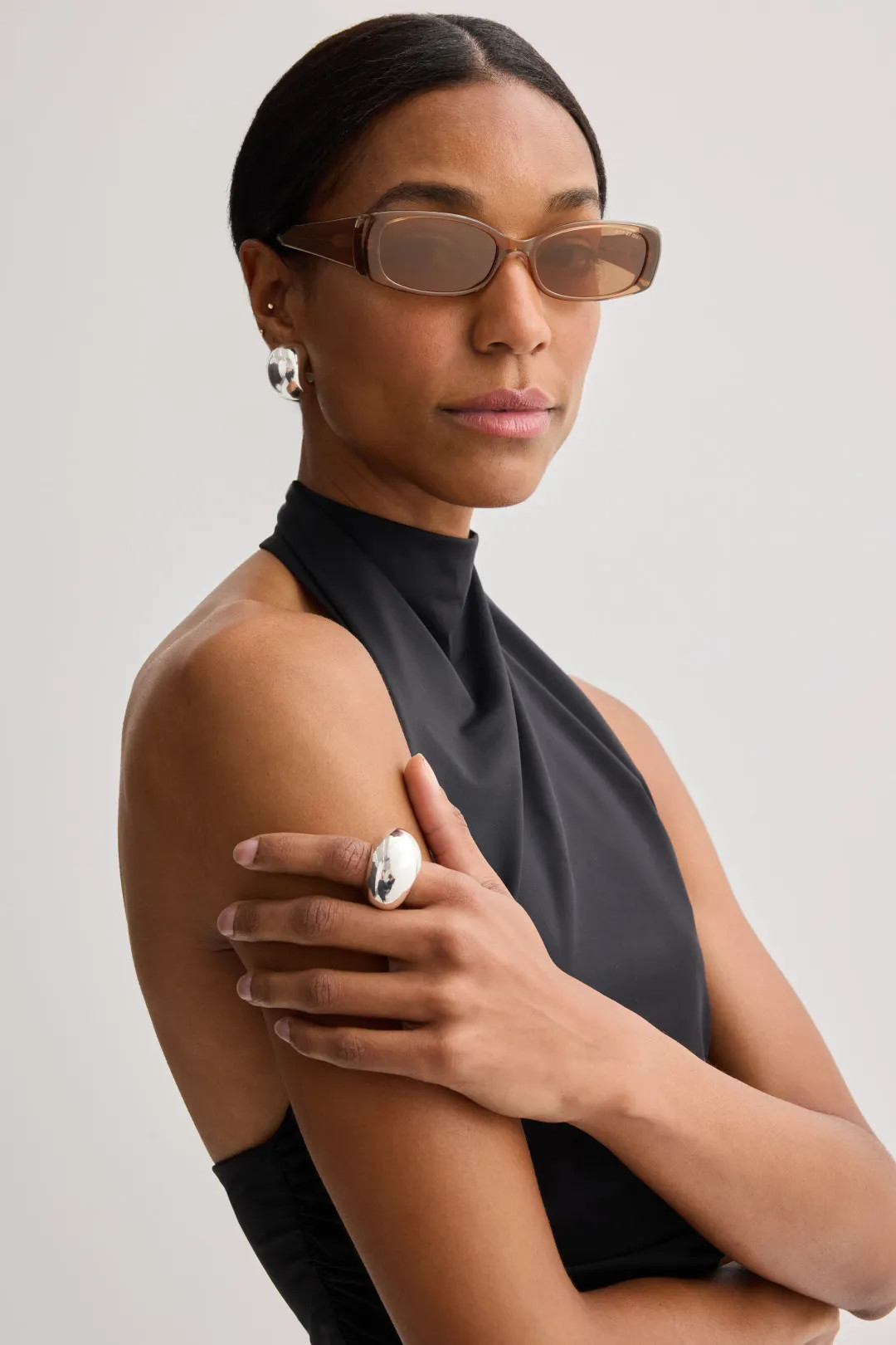 DMY Studios Billy Transparent Brown Sunglasses | Rent the Runway