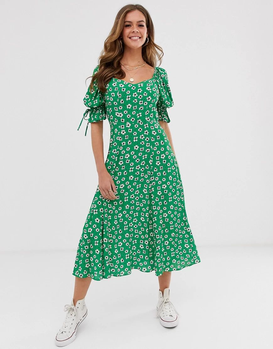 Ghost Melina floral mIdi dress-Green | ASOS (Global)