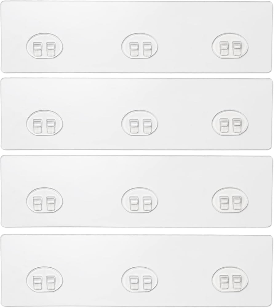 Shower Caddy Adhesive Replacement, 4 Pack Strong Adhesive Hooks, Water-Proof Shower Strips, No Dr... | Amazon (US)