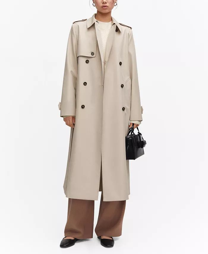 Women's Water-Resistant Double Breasted Trench Coat | Macy's