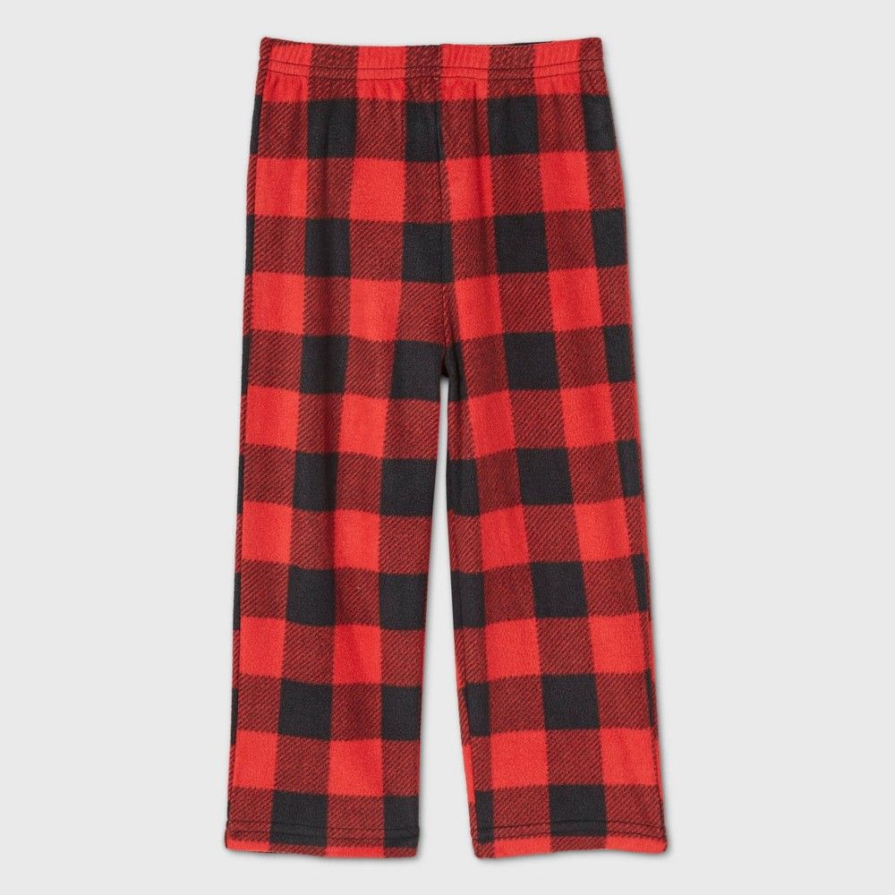 Toddler Holiday Buffalo Check Fleece Matching Family Pajama Pants - Wondershop Red 3T | Target