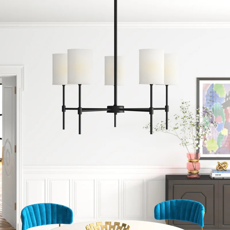 Elijah 5 - Light Shaded Classic / Traditional Chandelier | Wayfair North America