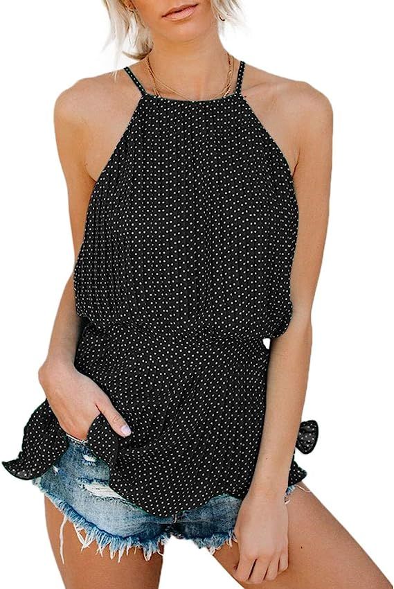 CILKOO Women's Summer Sleeveless Floral Print Cami Tank Tops(S-XXL) | Amazon (US)