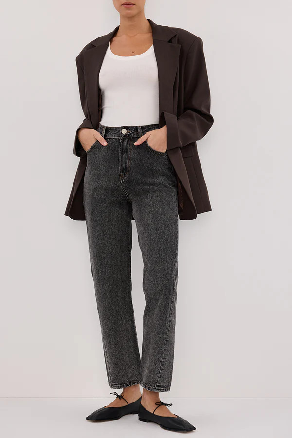 FINN WASHED BLACK TWISTED SEAM JEAN | DISSH