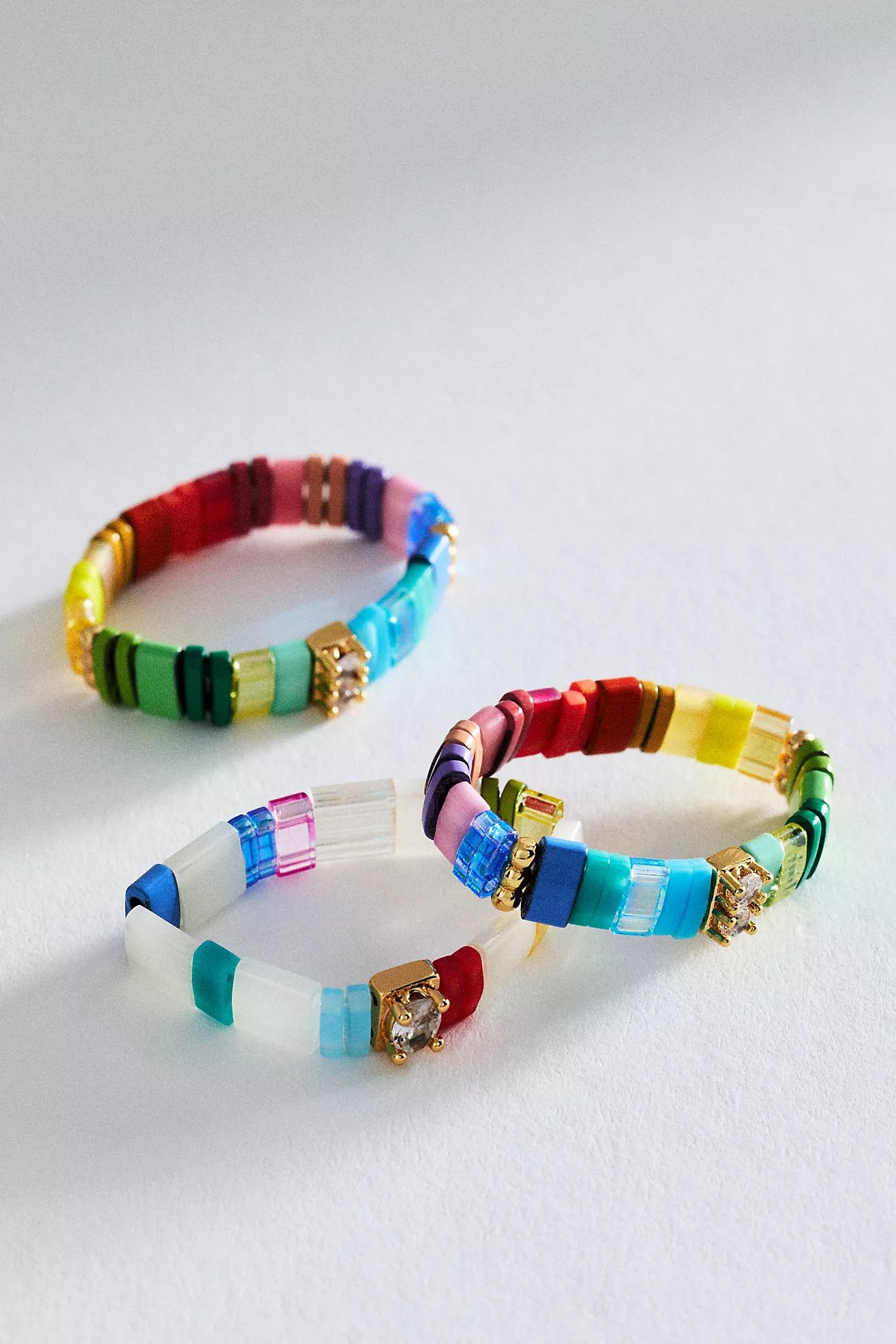 Beaded Chicklet Rings, Set of 3 | Anthropologie (US)